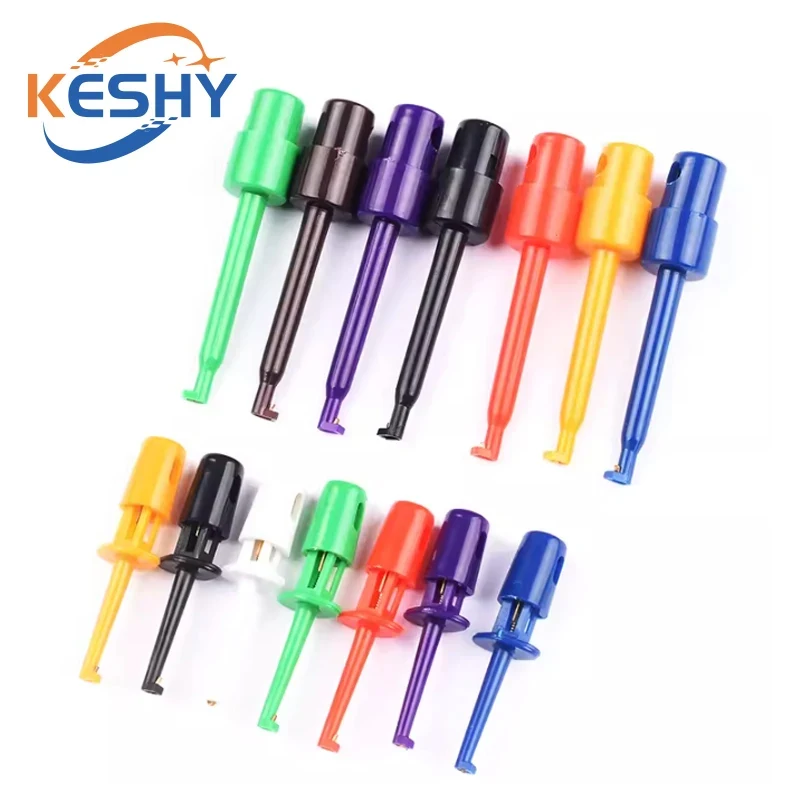 

5Pcs Mini Single Test Hook Clip Test Probe for Electronic Testing IC Grabber Small Size Round Crocodile Clip Hook Test Clip