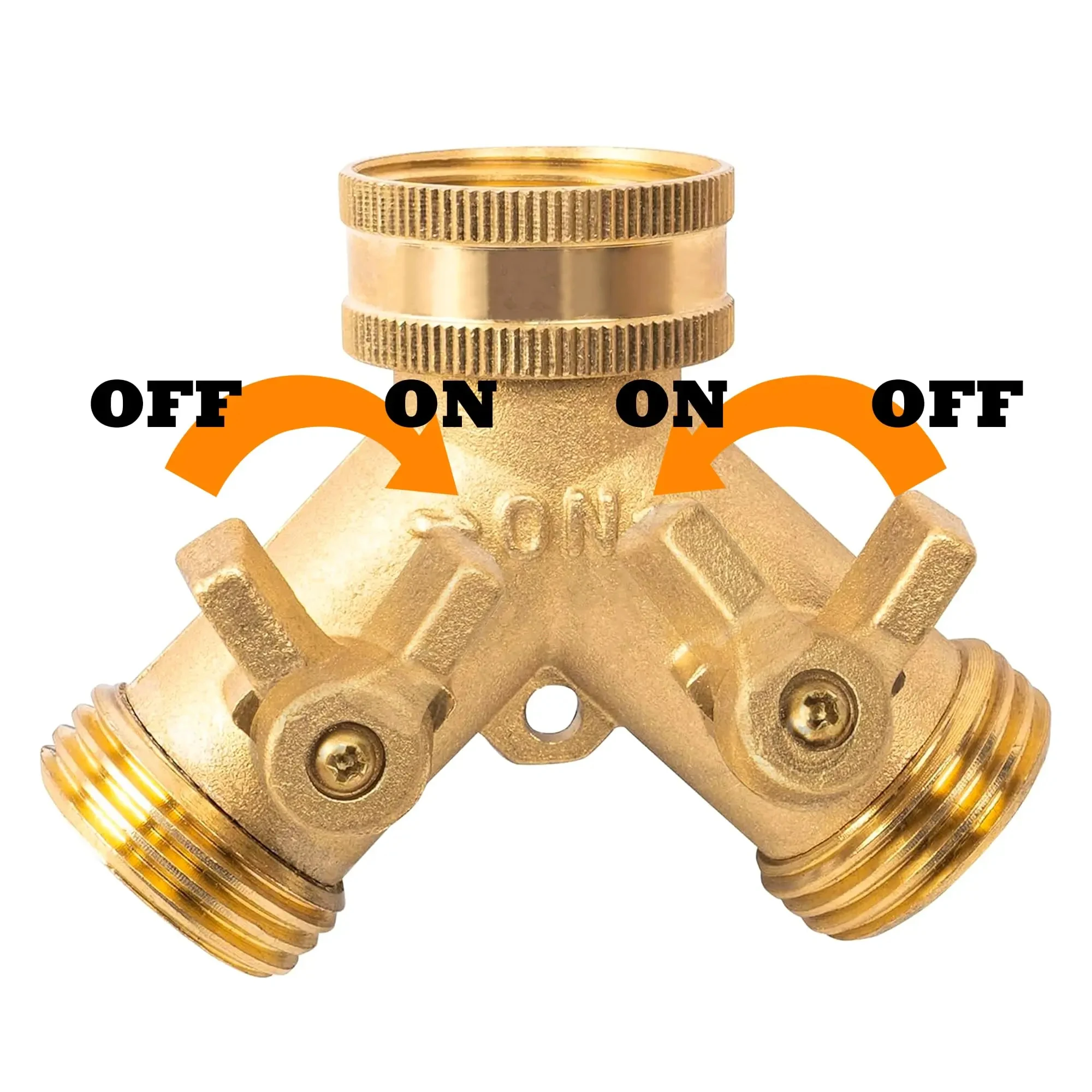 Y-Type Garden Hose Distributor Connector Three-Way Splitter Double-Pass Nipple Ball Valve for Lawn Sprinkler System Watering Too
