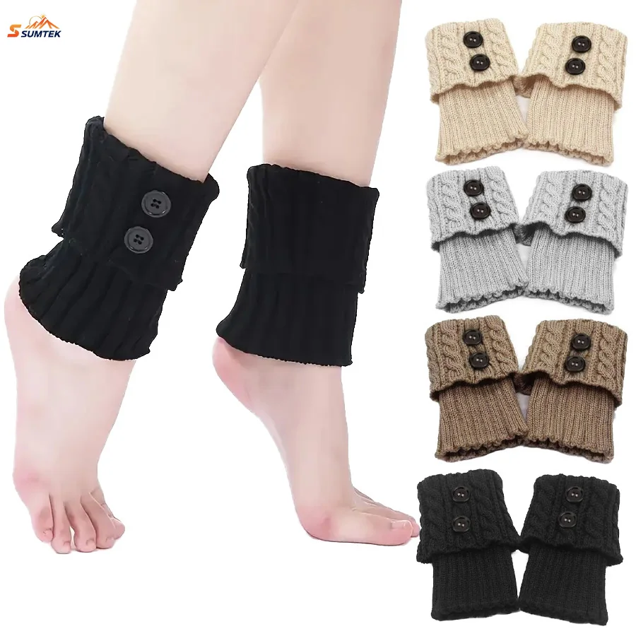 

Short Boot Sock Sleeves,Button Detail Leg Warmers,Crochet Knitted Boot Leg Warmers Socks, Women's Stockings & Hosiery