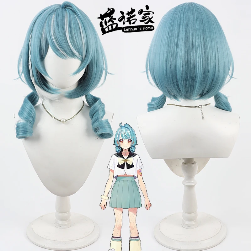 

NIJISANJI Virtual YouTube Vtuber Shiranami Kurumu Cos Косплей Парик Хэллоуин Карнавальная вечеринка Реквизит Синтетические волосы + Кепка для парика