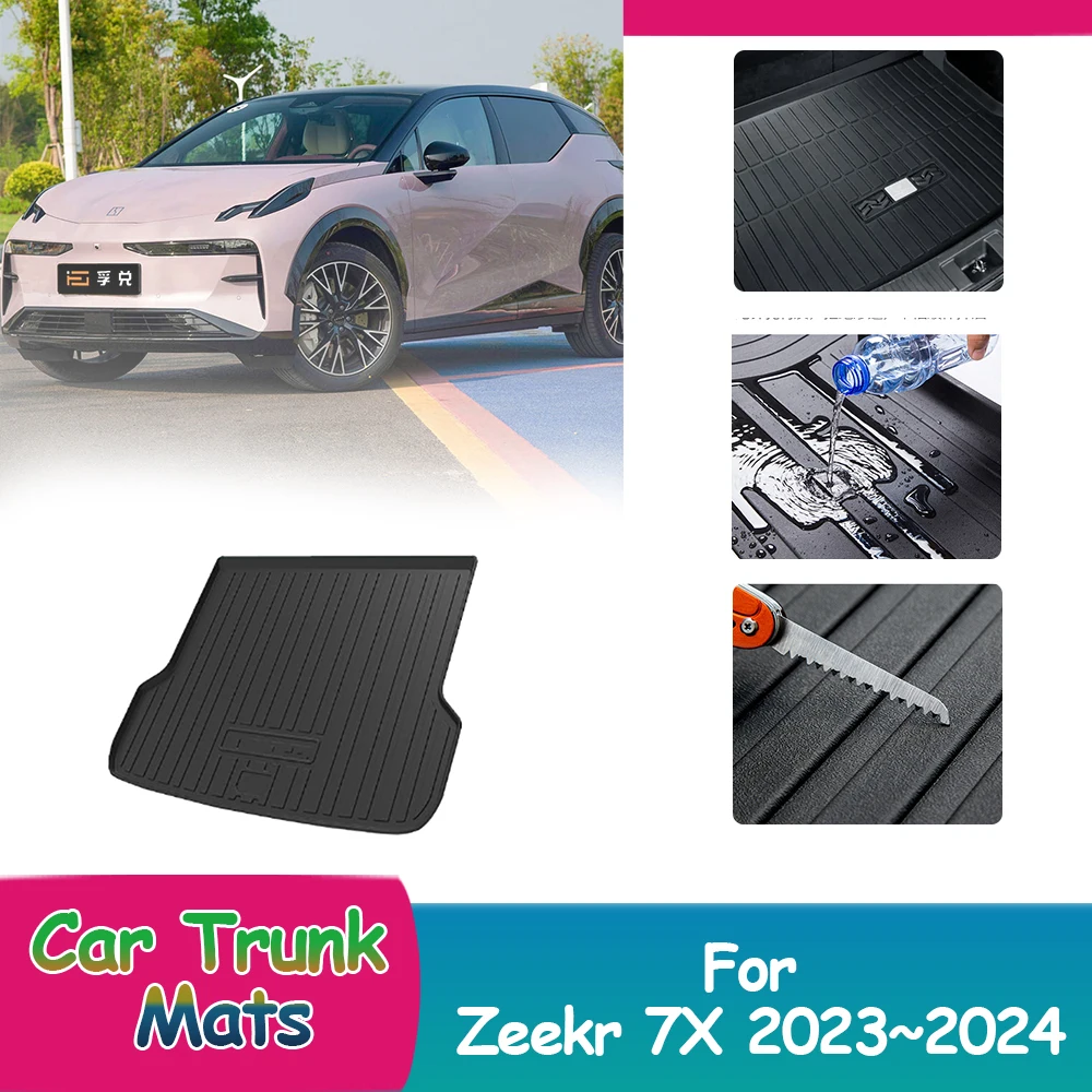 

For Zeekr 7X CX1E 2023~2024 2025 Storage Carpets Full Coverage Custom Car Trunk Mats Waterproof Pads Luggage Cushion Accessories