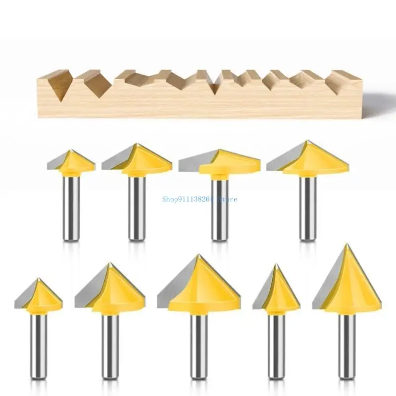 

H05E Woodworking Milling Cutter 8mm Shank V Flute Bit End Mill With Multiple Options for Various Materials