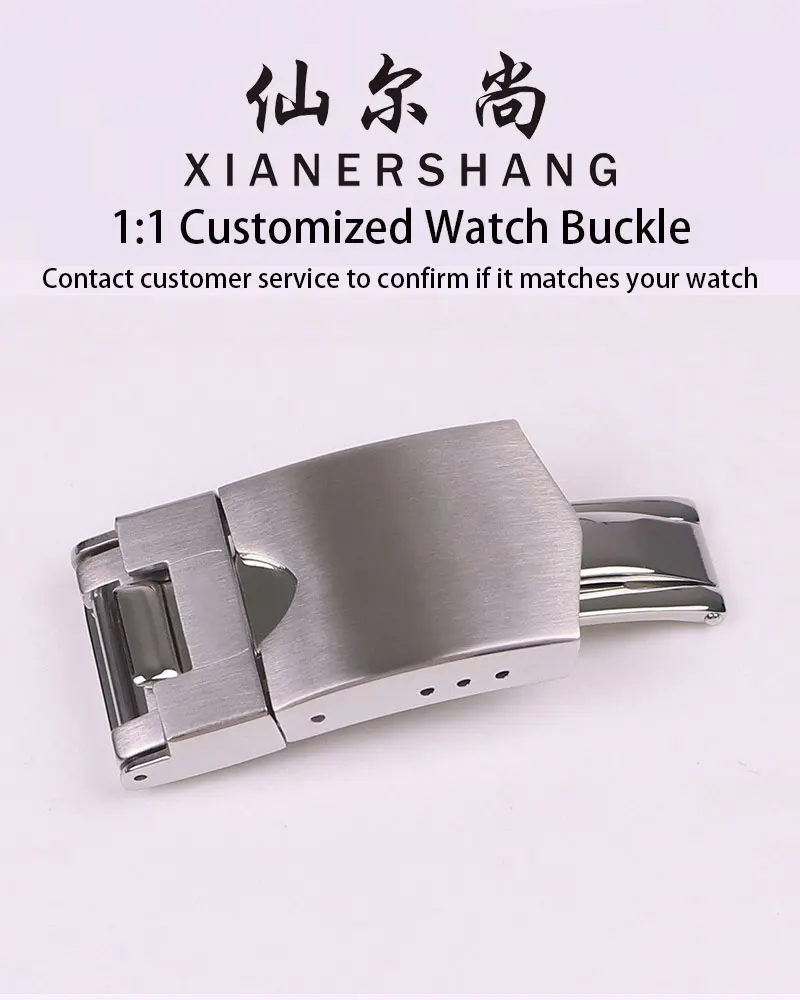 

XIANERSHANG изготовленная на заказ стальная пряжка T-udor 18 мм * 12 мм, безопасная пряжка, складная пряжка из нержавеющей стали 316L, аксессуары для часов