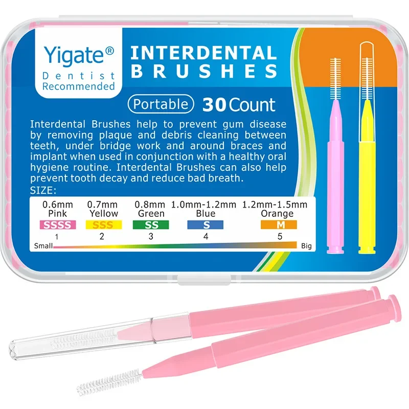 30Pcs/set I Shaped Interdental Brush Denta Floss Interdental Cleaners Orthodontic Dental Teeth Brush Toothpick Oral Care Tool