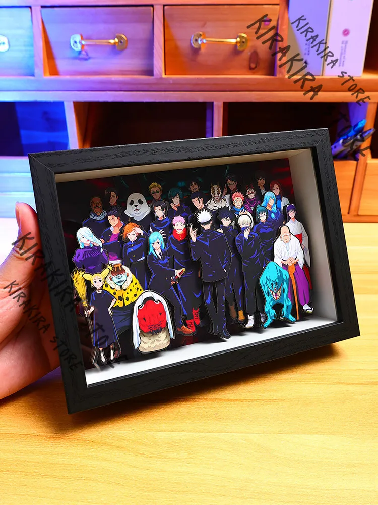 Jujutsu Kaisen Satoru Gojo Itadori Yuji 3D Stereograph Dekor Cosplay Maskottchen Anime Handgemachte Malerei Hängen Bild Geschenk