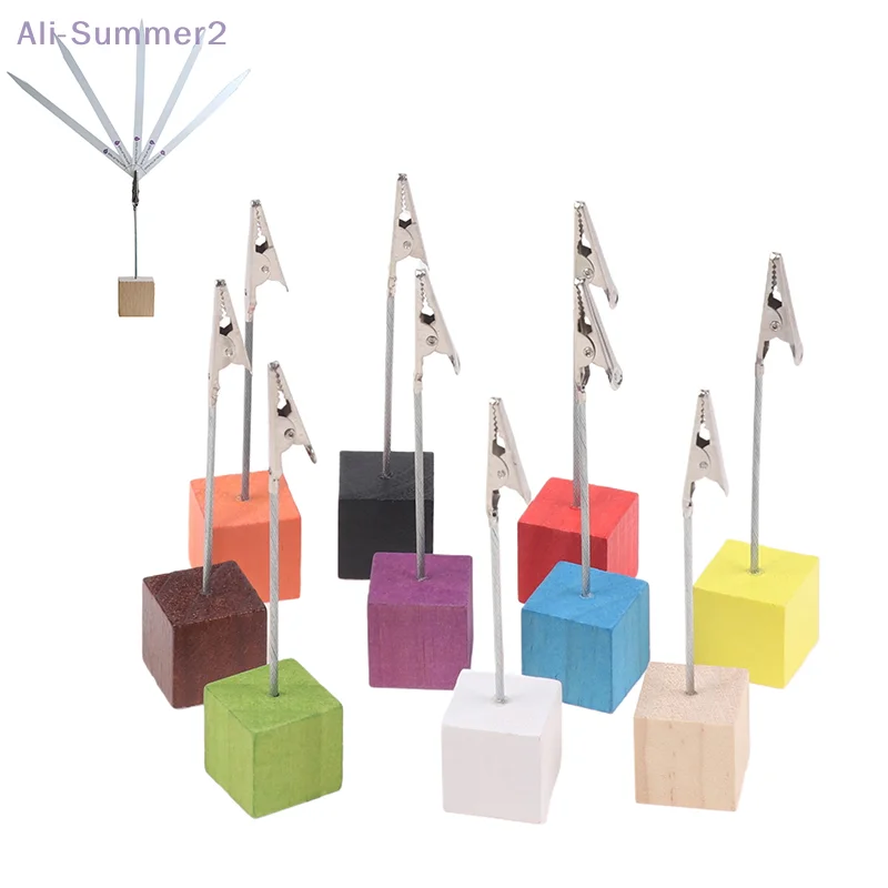 Portable Wooden Place Card Holder Clips For Perfume Essential Oils Test Tester Paper Strip Aromatherapy Paper Desktop Holder