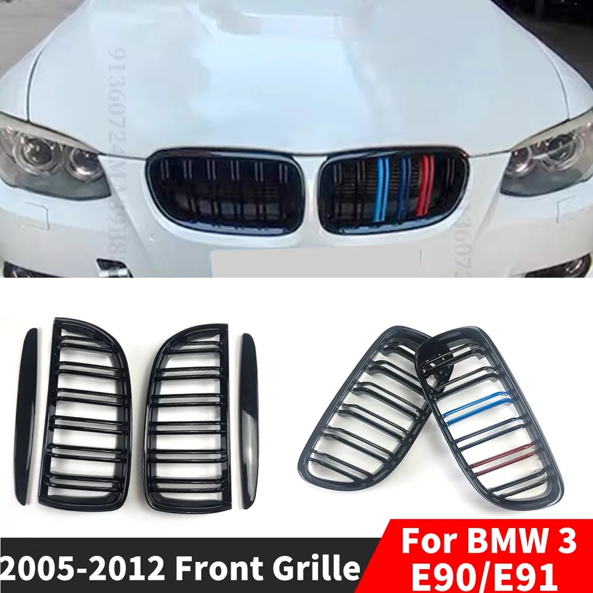 

Body Kit Tuning Accessories Refit Front Bumper Kidney Grille Racing Grill For BMW E90 E91 3 Series 2005-2012 325i 320i 330i 335i