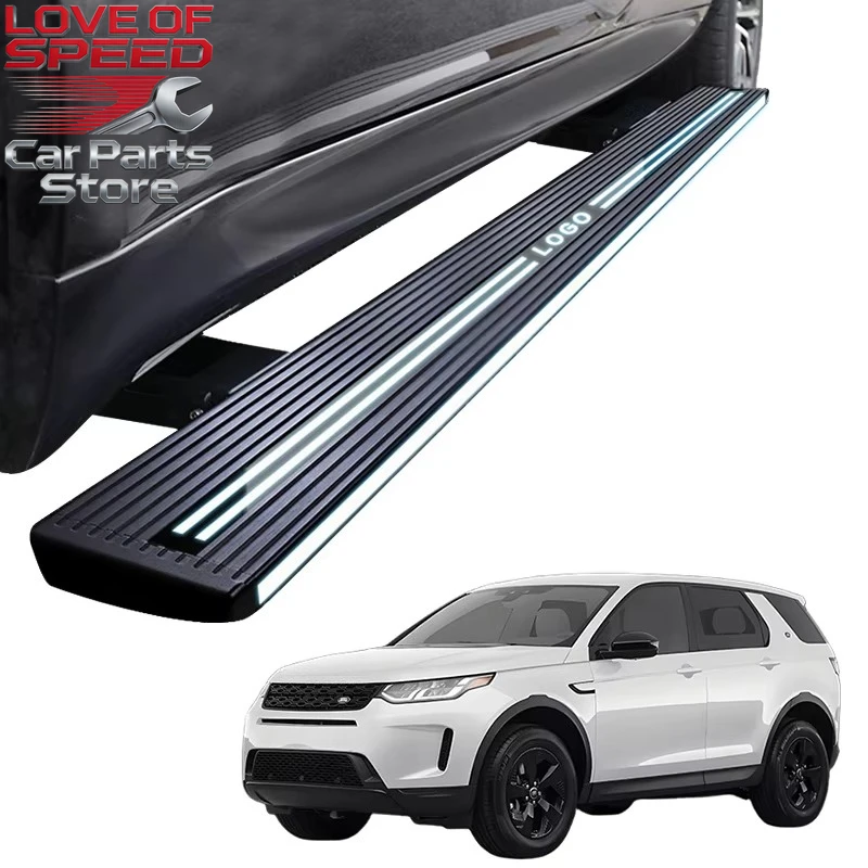 

Новинка 2026 года: Водонепроницаемые автоматические выдвижные подножки из алюминия с двойной подсветкой для Land Rover Discovery Sport 2020+