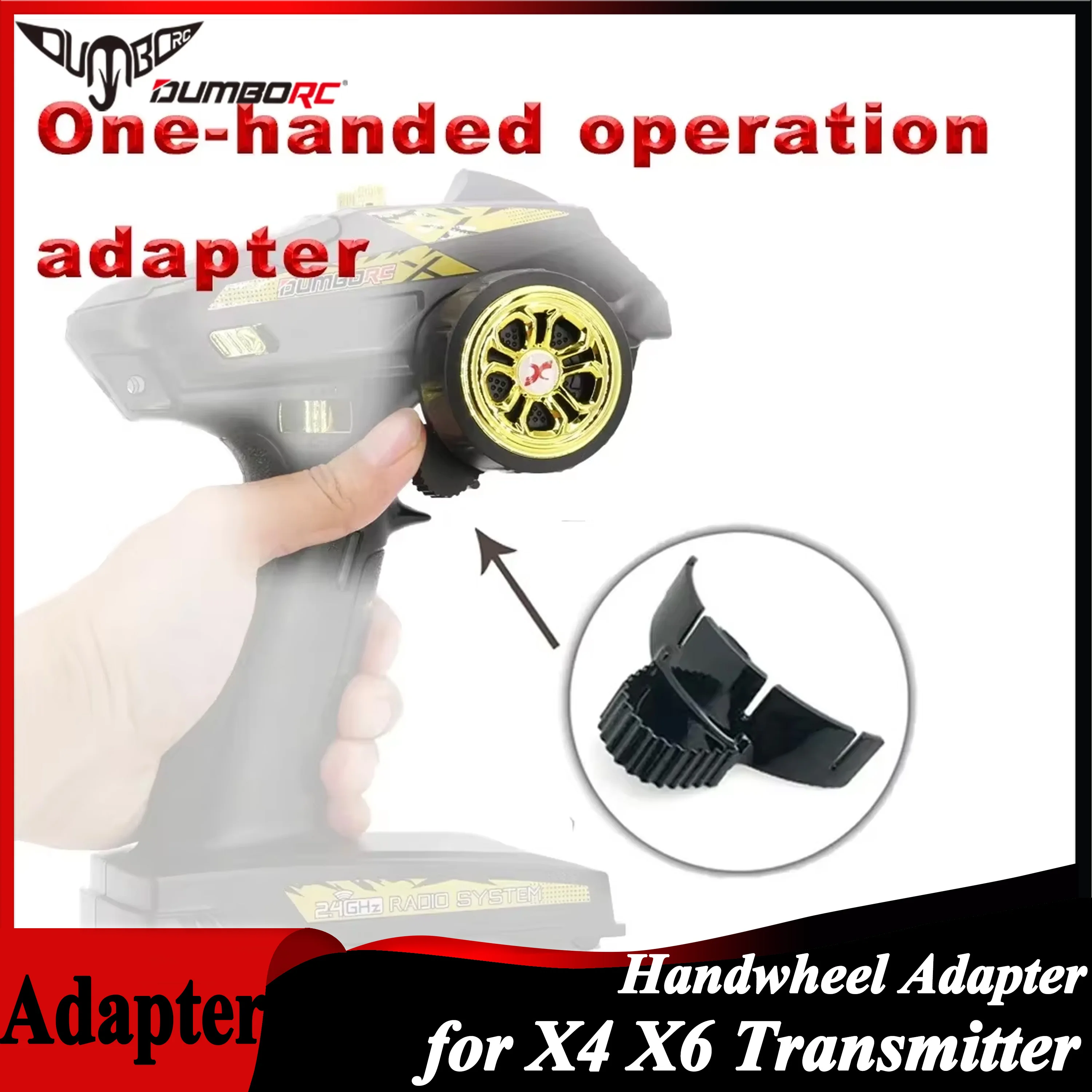 

DUMBORC One-hand Steering Wheel Control Handle Adapter Handwheel Adapter for X4 X5 X6 6CH Transmitter Remote Control RC Toy Part