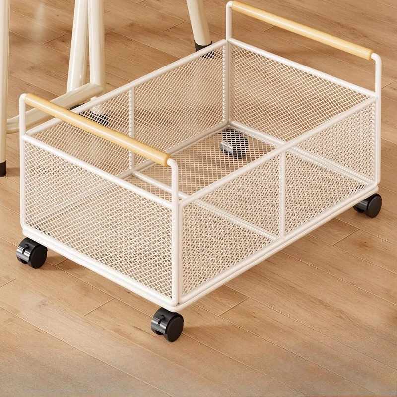 

Modern Simple Under Desk Book Storage Box with Wheels Large Capacity Student Textbook Organizer