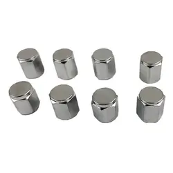 Brass (8 Pack) Tire   Silver Aluminum Hexagonal Cap