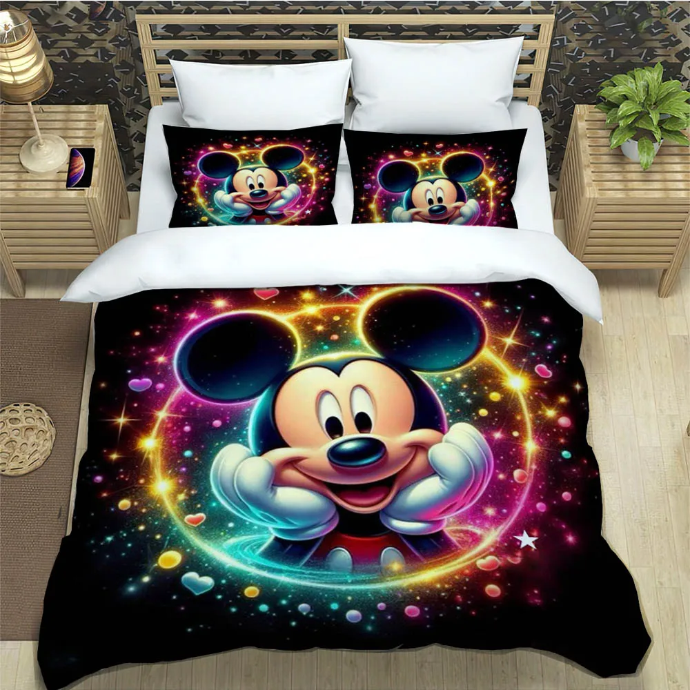 Disney Cartoon Mickey Minnie Mouse Bedding Sets exquisite bed supplies set duvet cover bed comforter set bedding set luxury