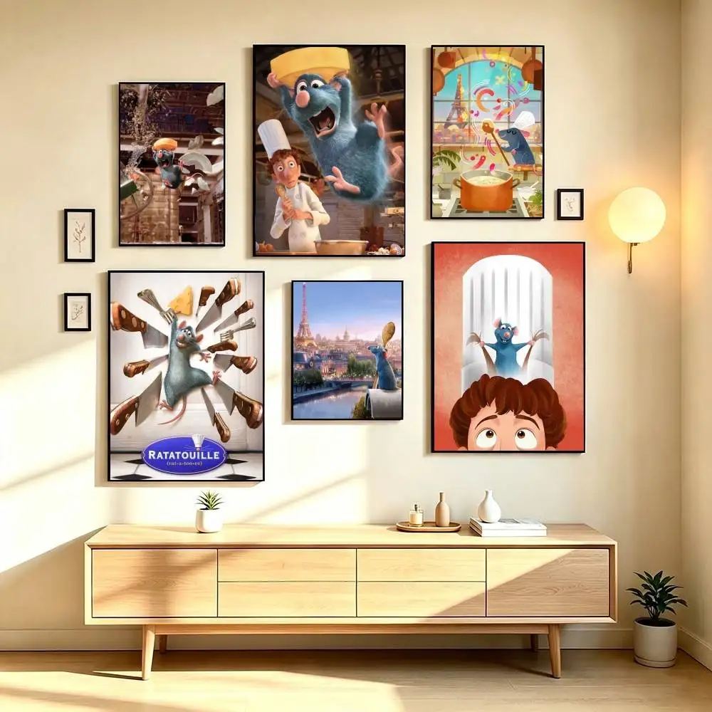 R-Ratatouille Animated Film Poster High Quality Dorm Living Room Aesthetic Wall Decoration Painting Stickers Gift