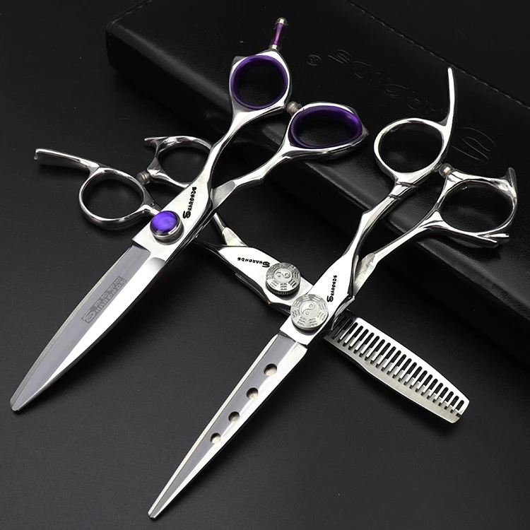 Scissors titanium steel professional hairdresser Scissors haircut thinning Shears 6 inch hairdressing scissors non-slip sharp