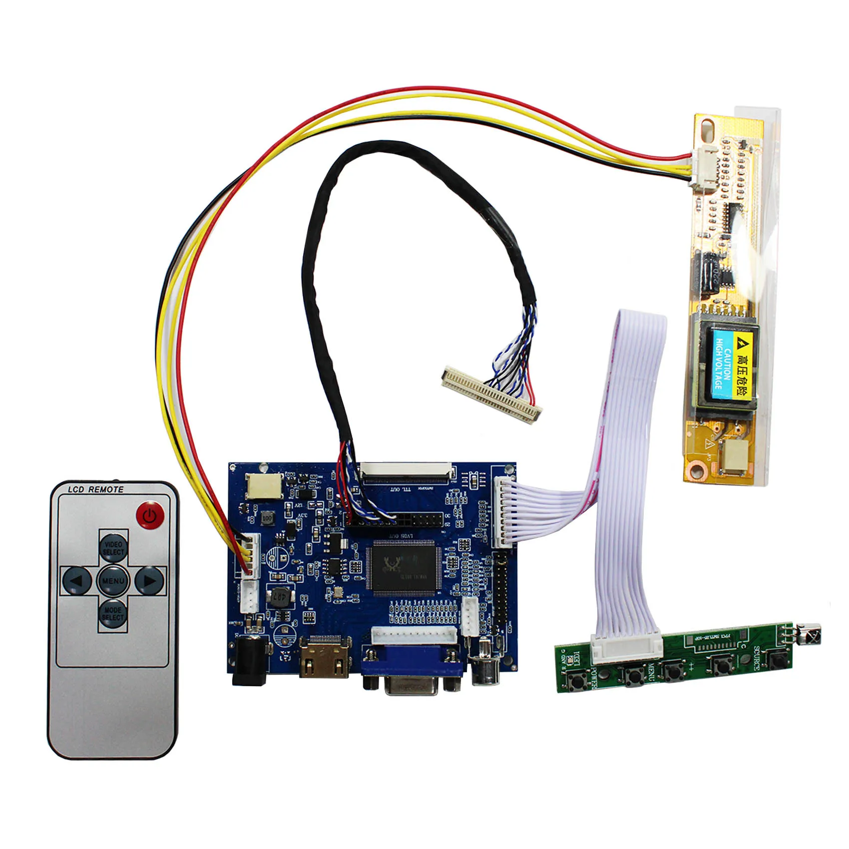 

HD-MI VGA 2AV LCD Board Work for LVDS Interface ,Compatible Work With:15.4inch 1280x800,such as B154EW LTN154 LP154W series,