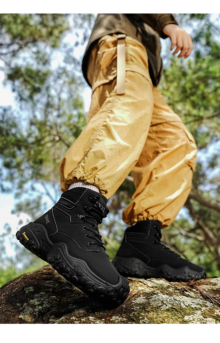 Outdoor-Wanderstiefel mit dicken, rutschfesten Sohlen, atmungsaktivem Mesh-Obermaterial, geeignet für Bergsteigen, Camping, Kiespfade und vollständig anpassbar für tägliche Outdoor-Wanderungen, mit Anti-Rutsch- und Stoßdämpfungseigenschaften – Detail 17