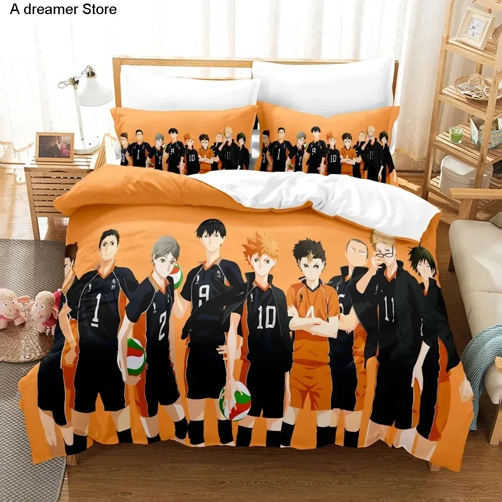 Haikyu Japan Famous Anime Bedding Set Bedroom Soft Modern Bedspreads Comefortable Kids Duvet Cover Quilt Cover And Pillowcase