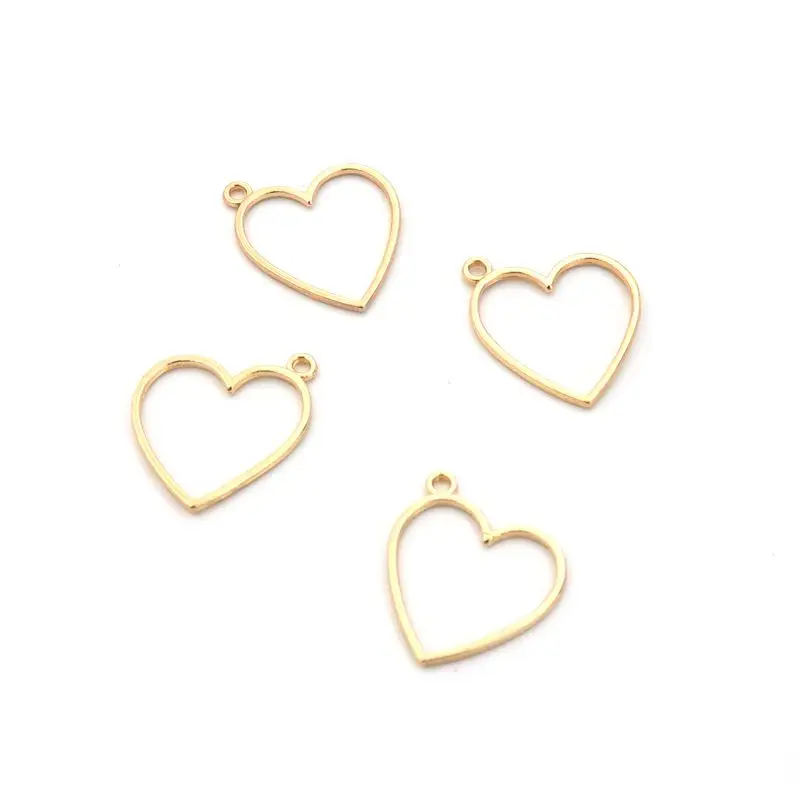 50 Mixed Stern Mond Herz Gold Farbe Pendent Metall Form Für Schmuck, Die Diy Anhänger Charme Armband Zubehör Großhandel – Detail 5
