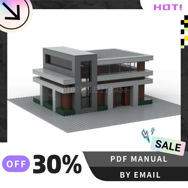 

[561PCS] Customized MOC Modern residence Creative Building Blocks Set STEM Educational Toys Construction Model Kit Birthday Gift