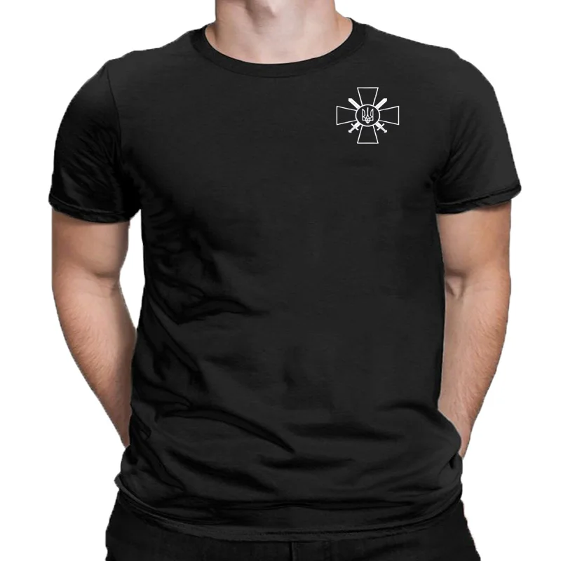 Zelensky emblème militaire de l'armée décontracté 100% coton t-shirt emblème des Forces armées ukrainiennes t-shirt homm
