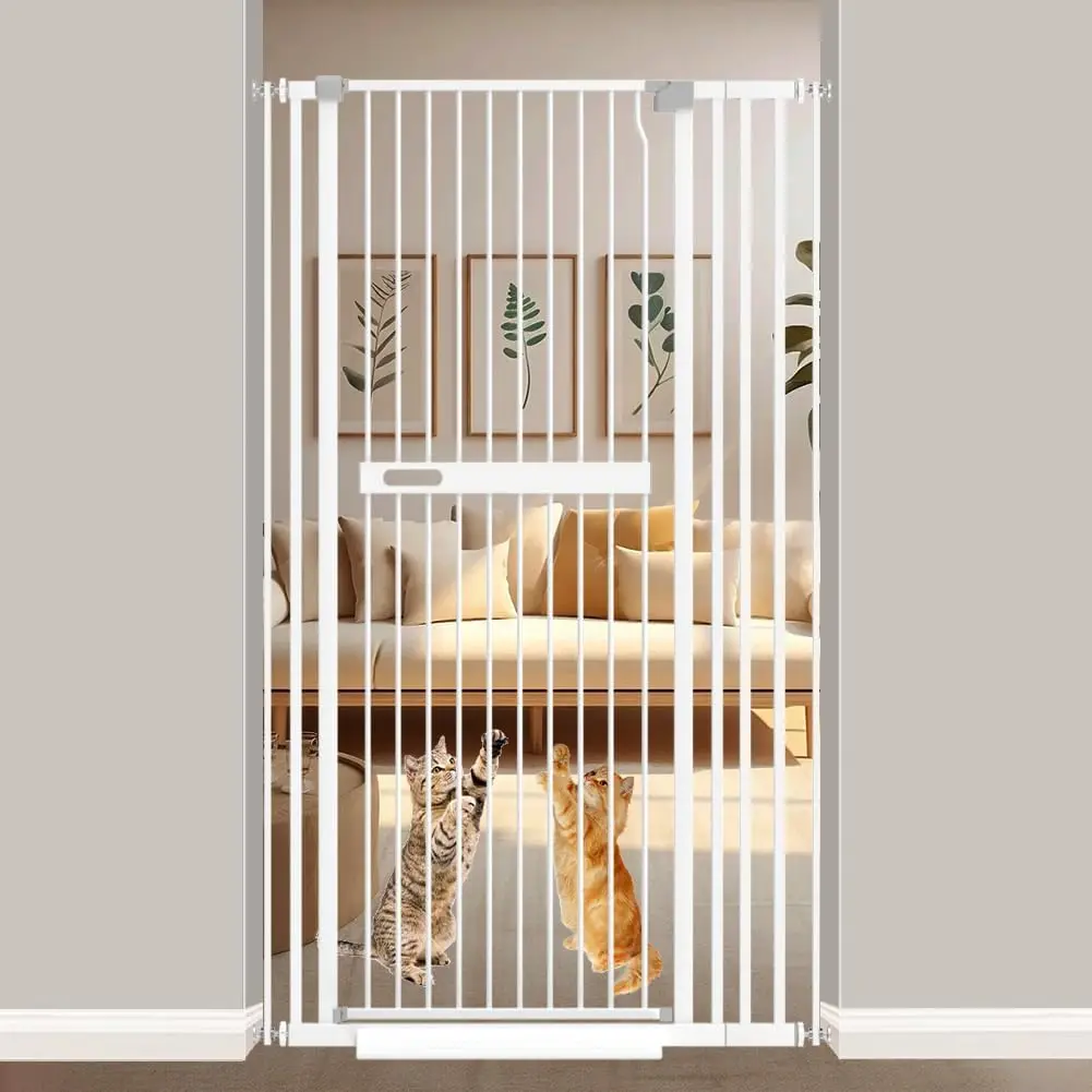 

70.86" Extra Tall Cat Pet Gate, 29.92-37.79" Wide Gate for Cats, Auto Close Pressure Mounted Pet Gate Walk Through Indoor