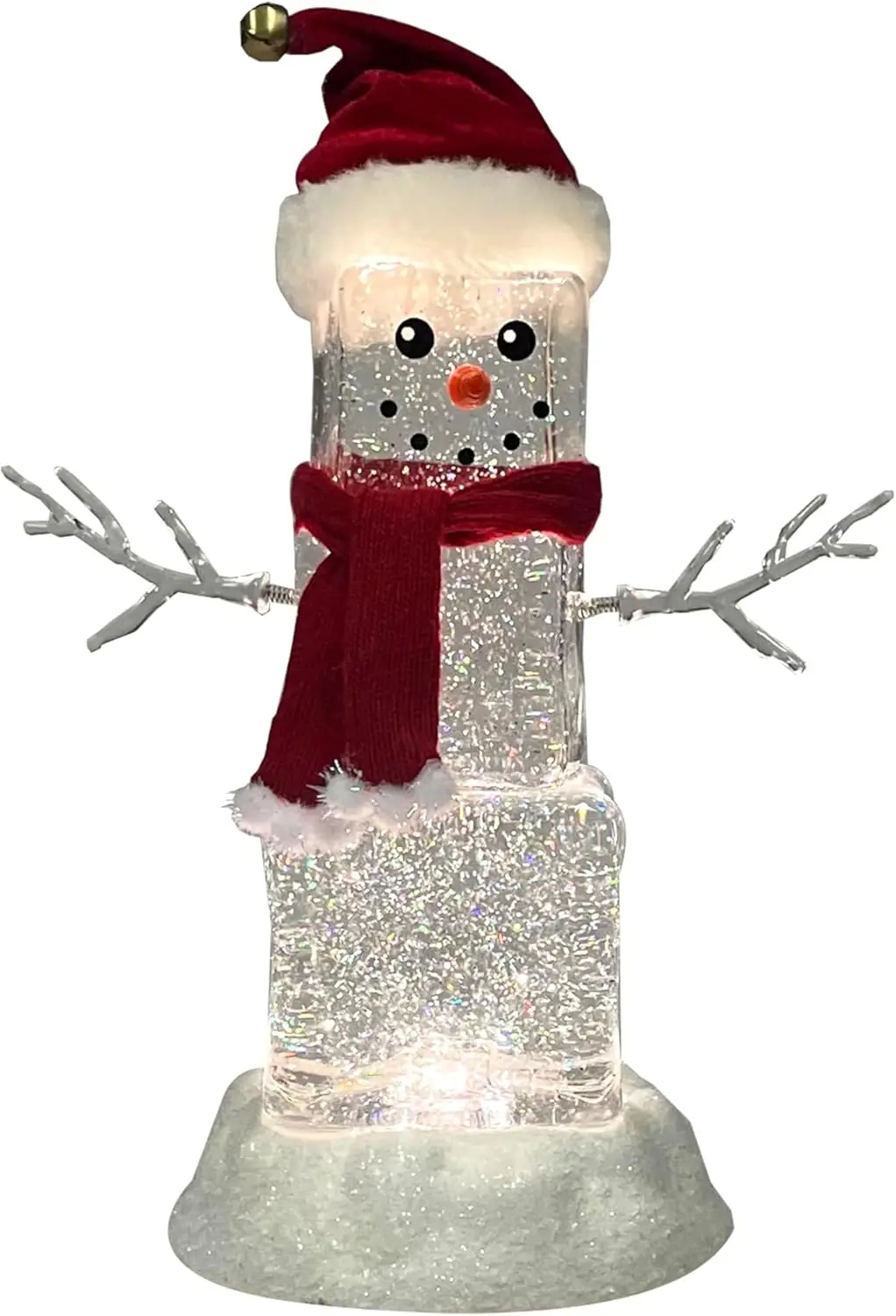 LED-Acryl-Eiswürfel, Schneemann, leuchtender Glitzer, drehbar, Weihnachten, Tischdekoration, batteriebetrieben, Urlaub, Heimdekoration, Geschenk