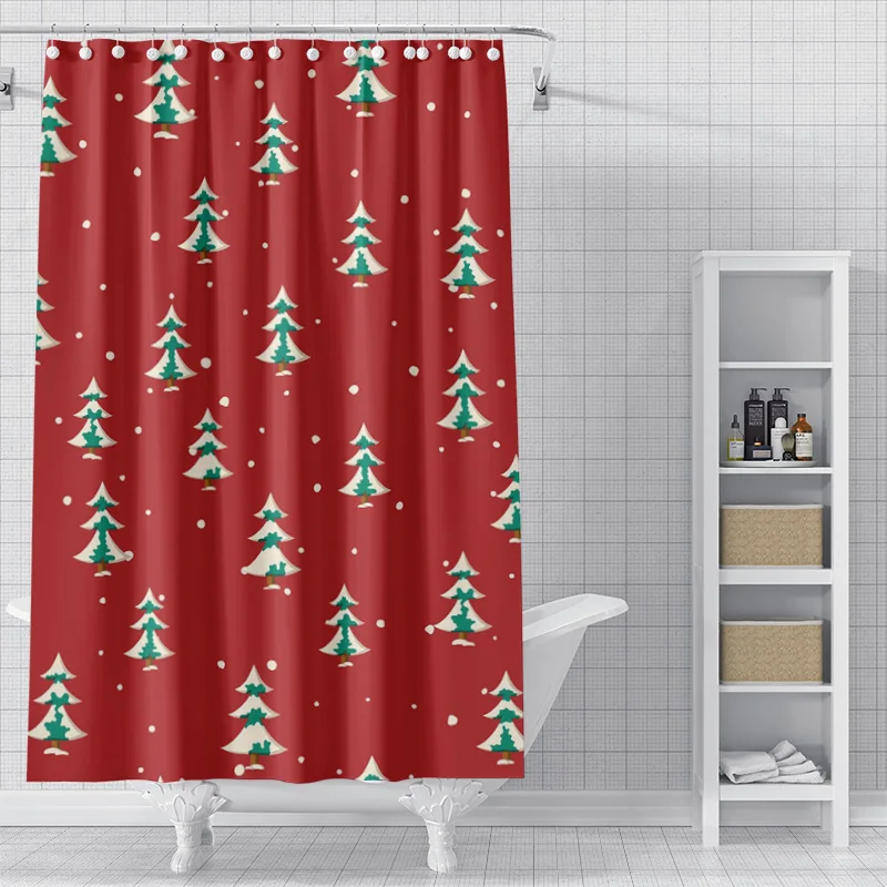 Home decoration shower curtains for bathroom waterproof curtain fabric Modern Nordic style Living Room Merry Christmas winter