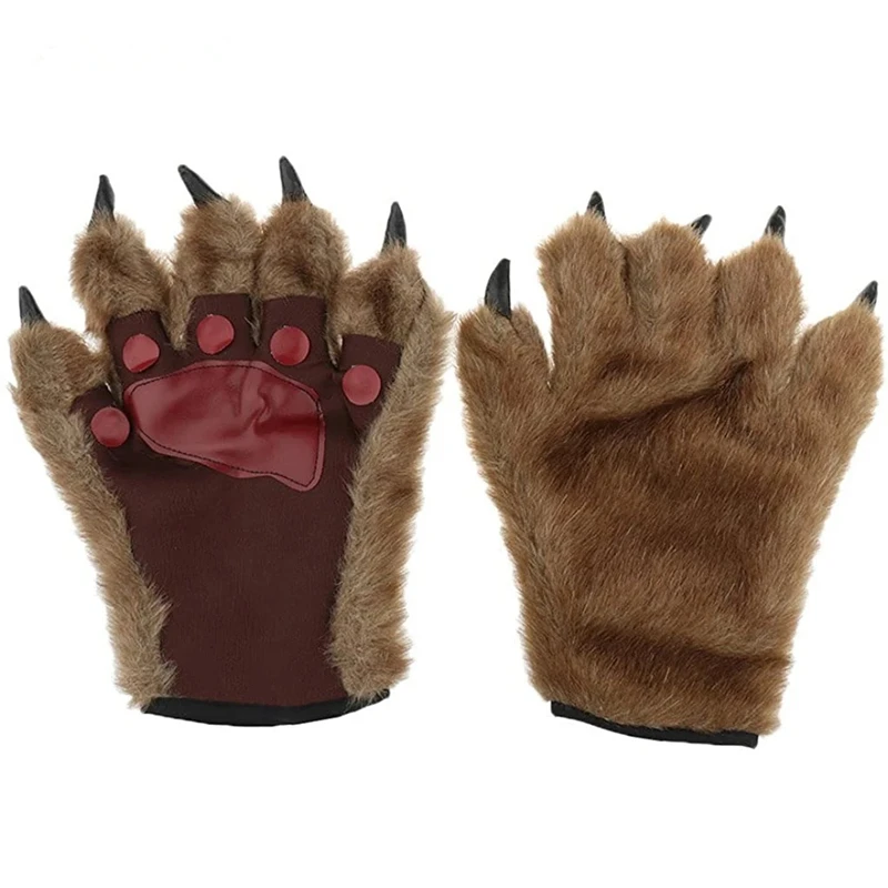 Halloween Bears Paw wolfman mani pelose guanti con zampa di animale lupo mannaro orso Monster Ball party accessori Cosplay guanti 3D