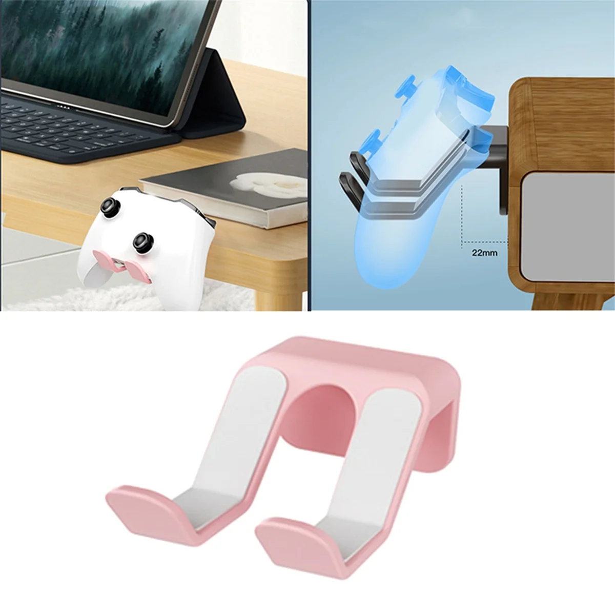 QA88X وحدة تحكم ألعاب مثبتة على الحائط، حامل معلق لسماعات PS5 PS4 Switch Pro Xbox One Pink