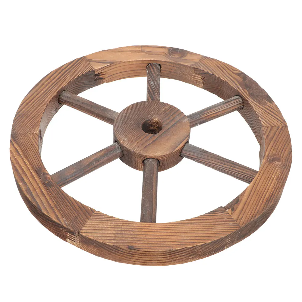 

Wooden Wheel Decor 13 8 Inch Diameter 40cm Vintage Home Wall Living Room Office Study Garden Fence Gate Wooden Wheels