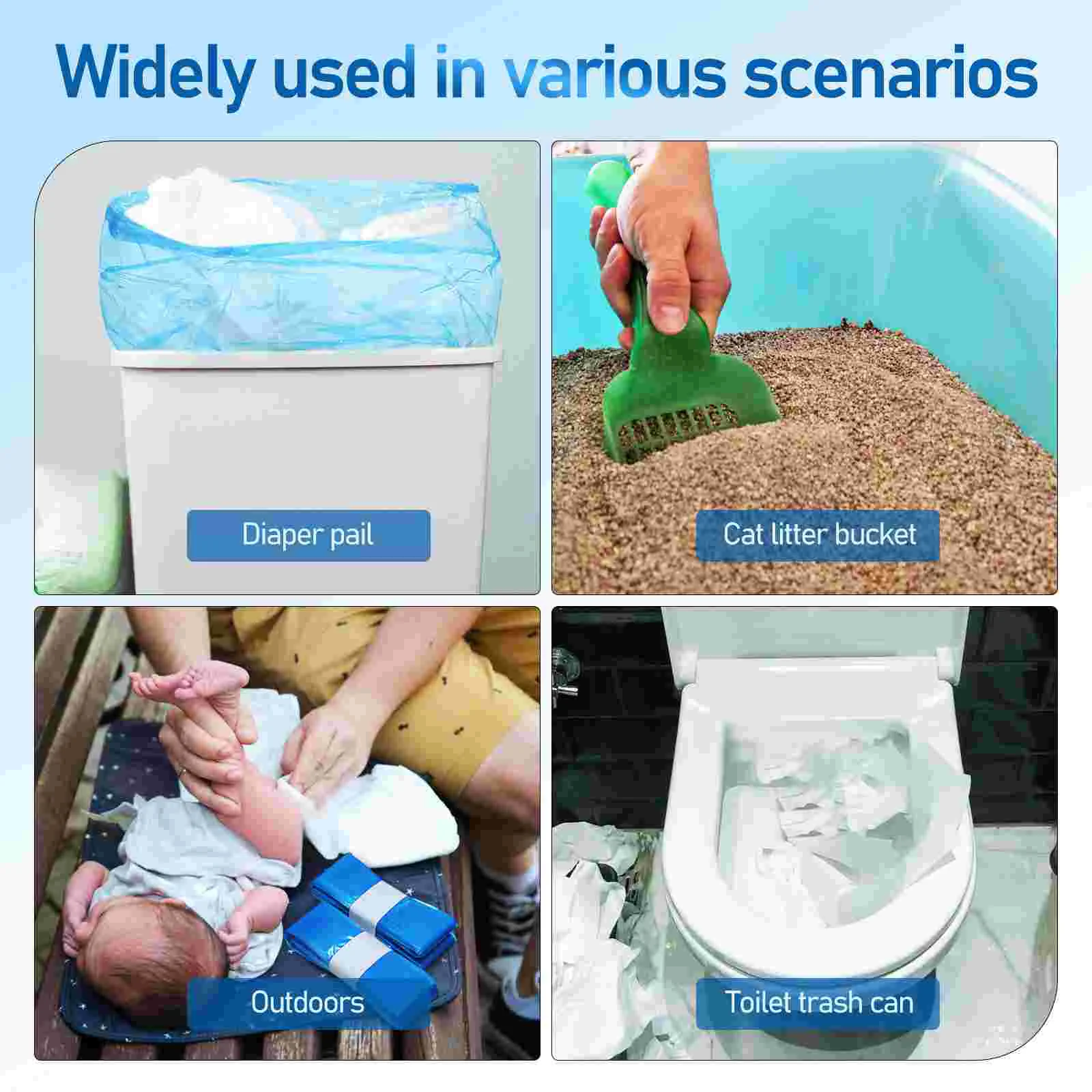 12 Pcs Baby Diapers Pail Odor Resistant Garbage Dirty Bags Trash Bin Liners Filling Refills Rubbish