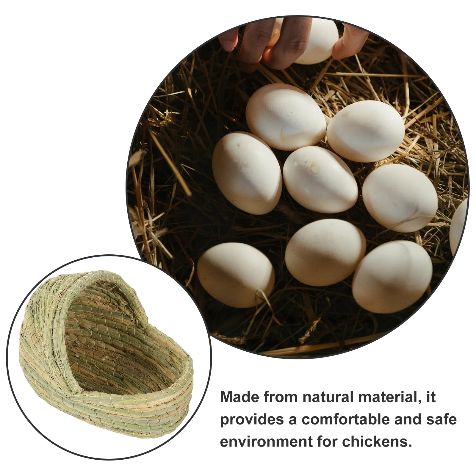 

28cm Straw Woven Chicken Nesting Box Slipper Design Laying Coop Pet Sleeping House Small Animals Hut Bird