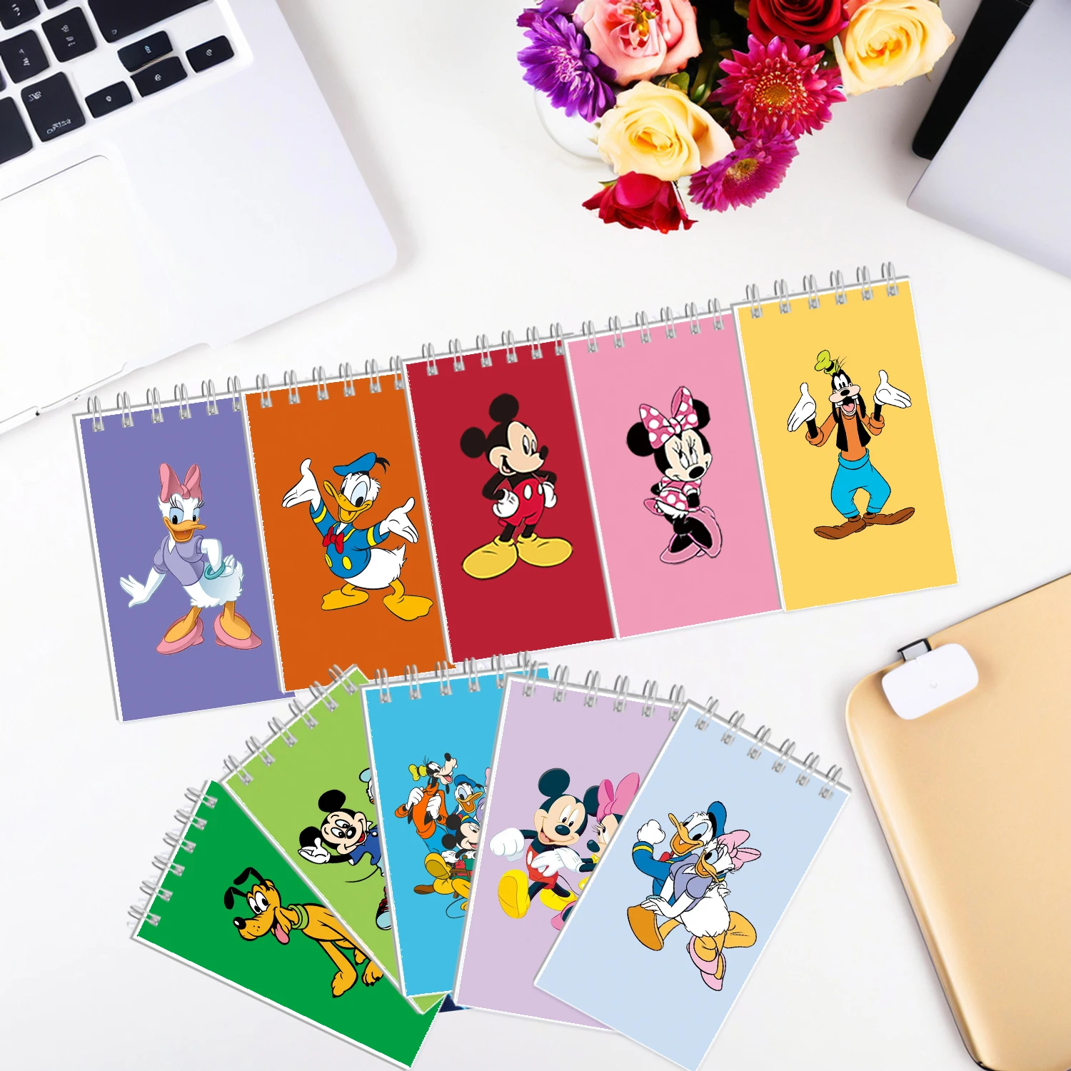Cuaderno Espiral de Mickey Mouse de Disney, Diario de Minnie, Agenda, Planificador Diario, Bloc de Notas, Artículos Escolares, Material de Papelería