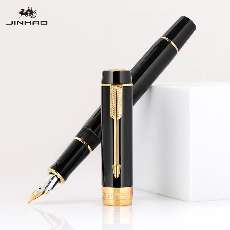 Jinhao-pluma estilográfica pequeña centenaria de resina, plumín F con convertidor, bolígrafos de tinta de escritura de negocios, suministros de