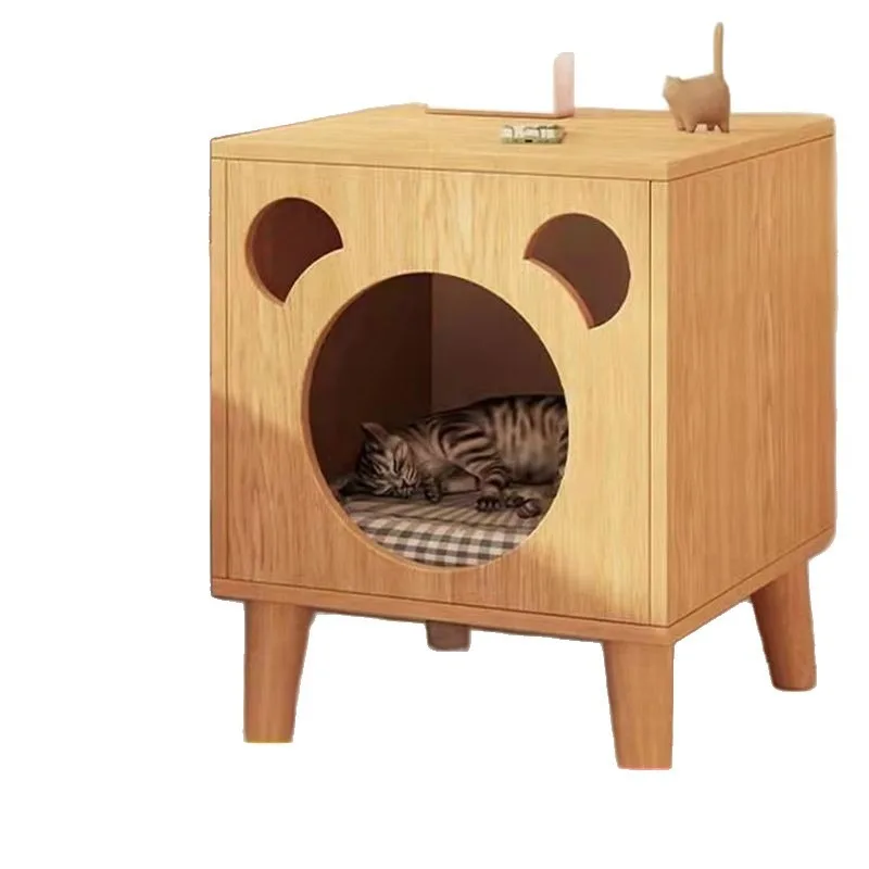 integrated bedside cabinet, hole closed cat house, storage cabinet