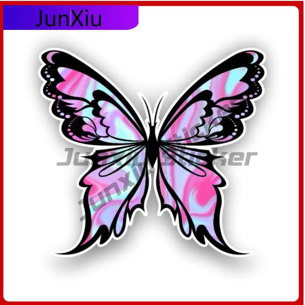 

Light Blue-pink Butterfly Sticker Waterproof Scratch-proof Accessories Decal Car Camper Windows Windshield Luggage Kayak Suv Bum