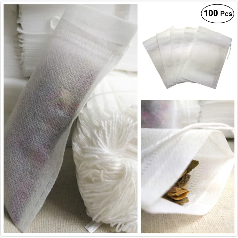

Drawstring Tea Filter Bags Tea Bags Non-Woven Tea Bags Empty Bag for Loose Leaf Tea