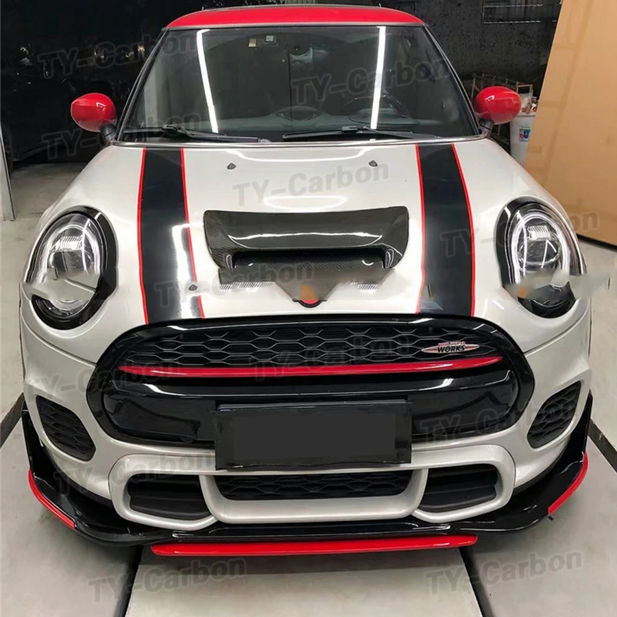 For F56 Mini Cooper Giomic Carbon Fiber Glass Body Kit Spoiler Bumper Splitter For F56 JCW front Diffuser Lip