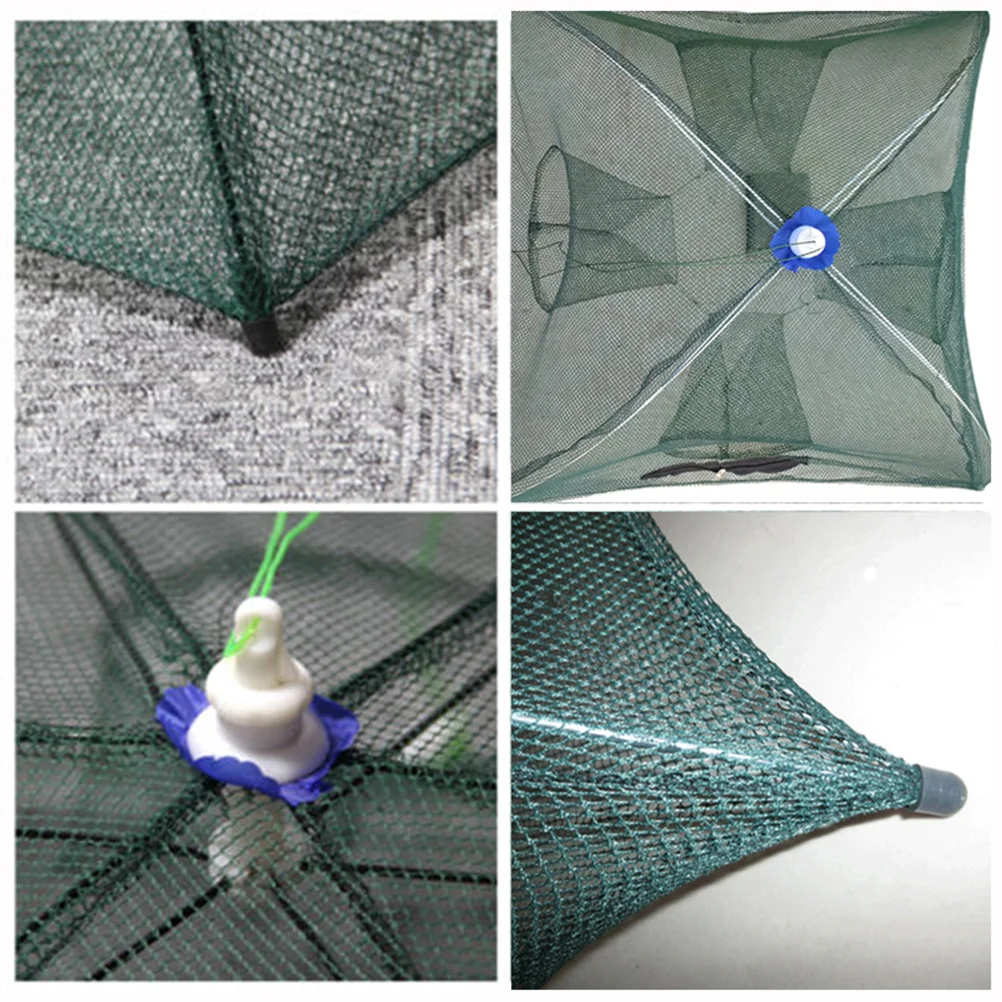 Foldable Crab Net Trap Cast Dip Cage Fishing Net for Fish Minnow Crawfish Shrimp Umbrella Design (Twelve Entrance)