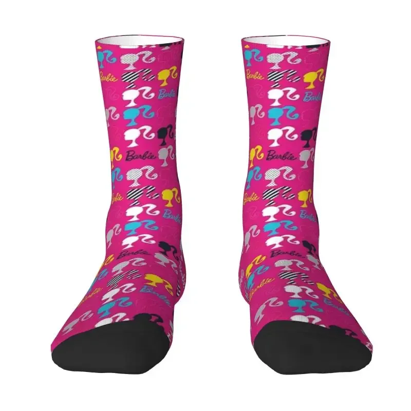 Cool Mens Barbies Doll Cartoon Pattern Dress Socks Unisex Comfortable Warm 3D Printed Crew 