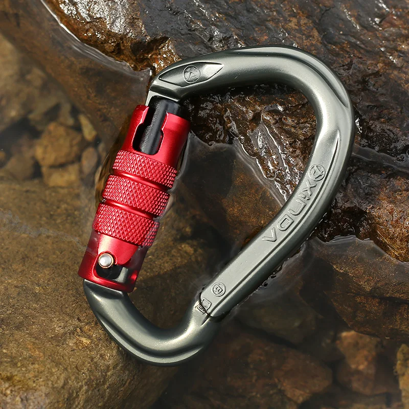 XINDA 7075 Triple Lock Twist Carabiner CE UIAA Certified Large Opening 25kN Aluminum for Climbing and Working at Height