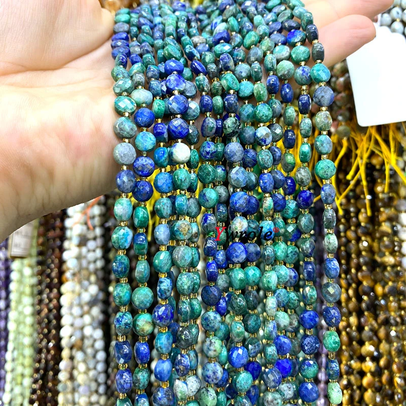 6mm Faceted Rondelle Natural Stone Lemon Jade Loose Spacer Beads for Jewelry Making Diy Bracelets Charms Accessories 15''
