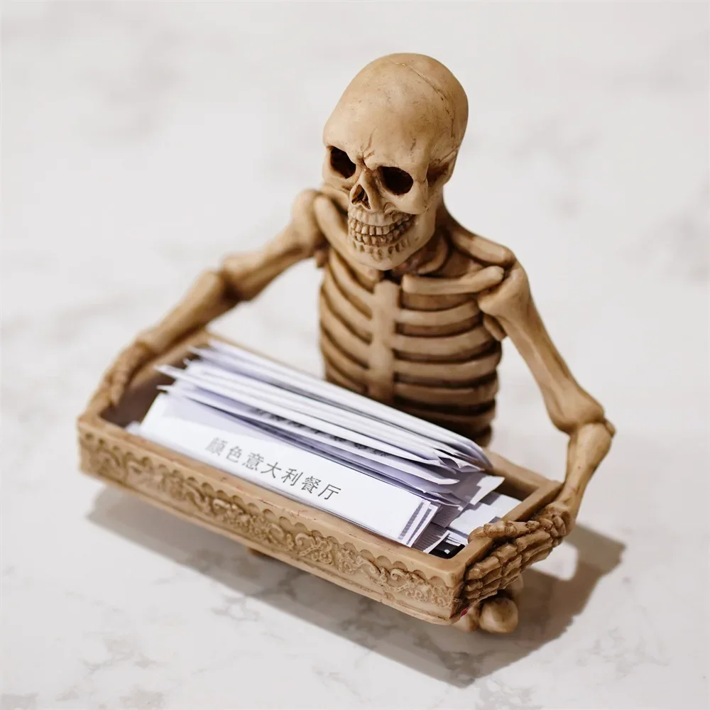 Gothic Imitation Ancient Skeleton Holding Slot Storage Small Tray Jewelry Storage To Table Decoration Small New Stock