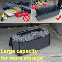 Gray Anti Slip Compartment Boot Storage Organizer Tool Car Storage Bag Car Trunk Organizer Soft Felt Storage Box Car Accessories 6