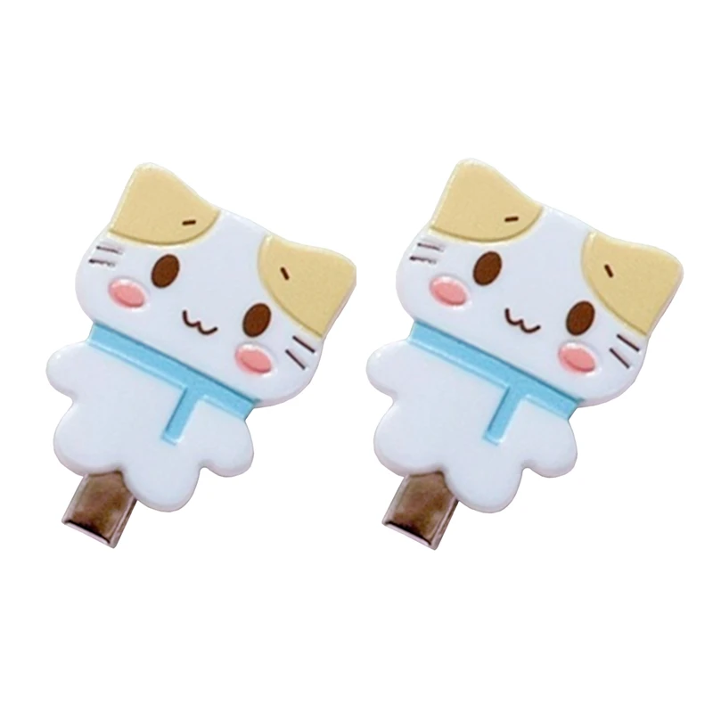 Masyumaro Fluffy Fuwa Nyanko Cat Hair Clip 2 Pieces Set Cute Hair Pins and Clips Hairclip Hairpin Women Kawaii Hair Accessories