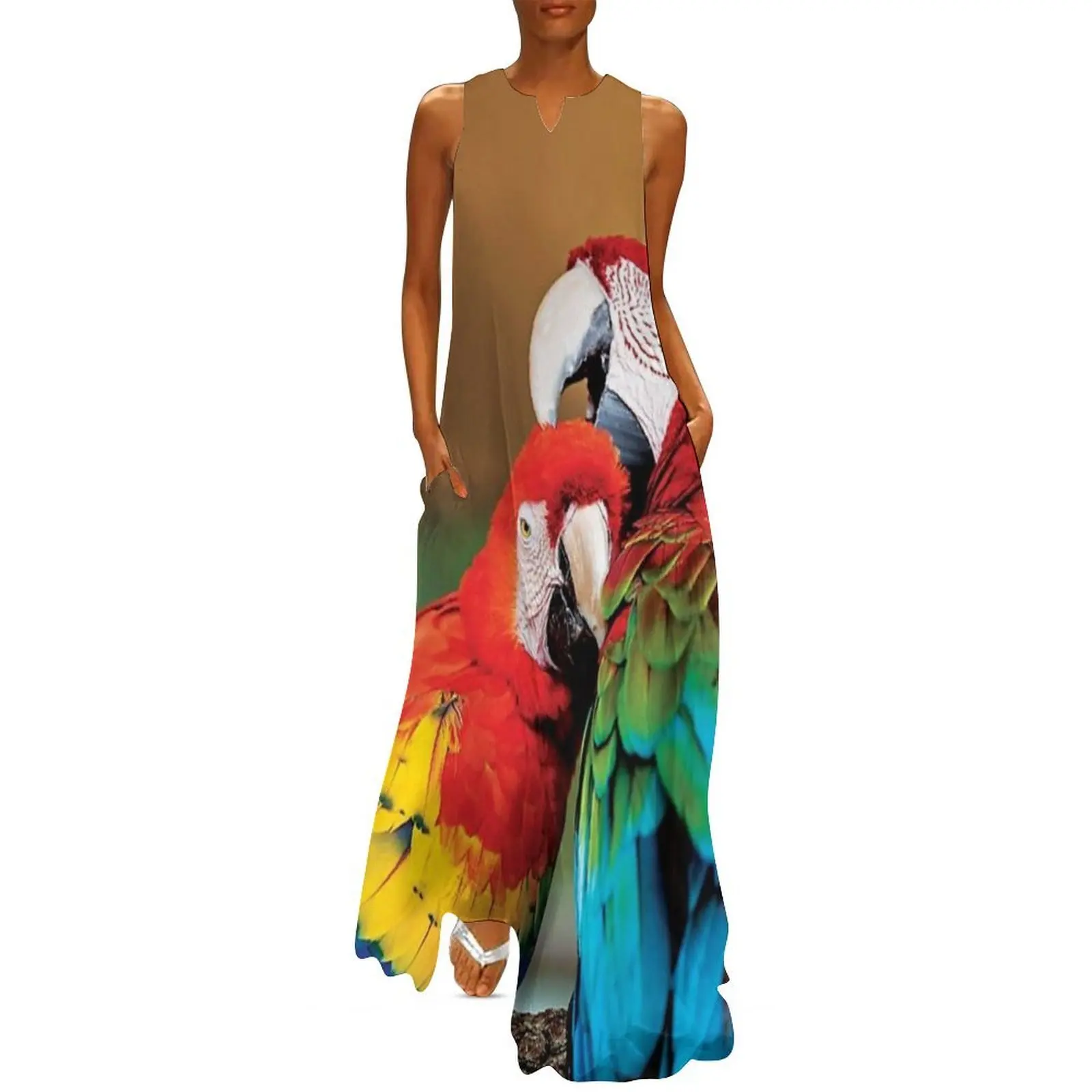 

Macaw couple Long Dress Bride dresses beach outfits for women womens clothing party dress women elegant luxury