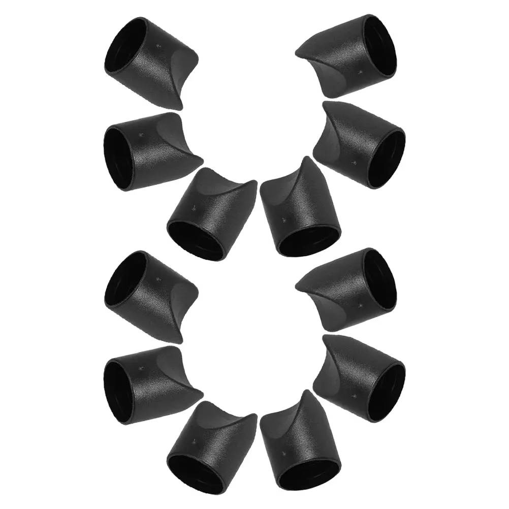 

12Pcs Black Folding Chair Stabilizer Caps Heavy Duty Nylon V Shape End Caps 78 Inch Inner Diameter Furniture Leg Protectors