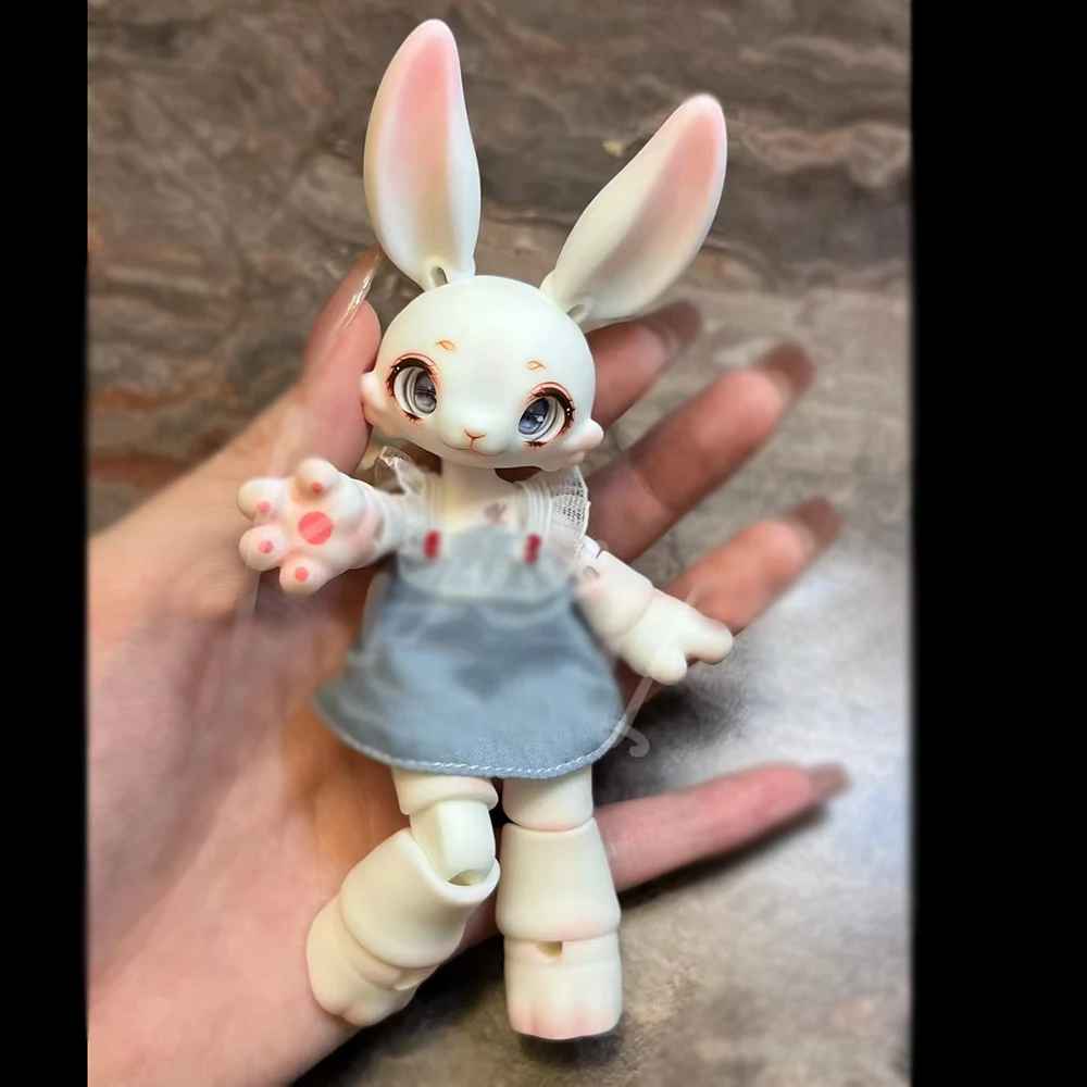 1/12 Doll Rabbit No Makeup Resin Material DIY Lovely Rabbit Doll No Makeup Doll Toys Birthday Gifts