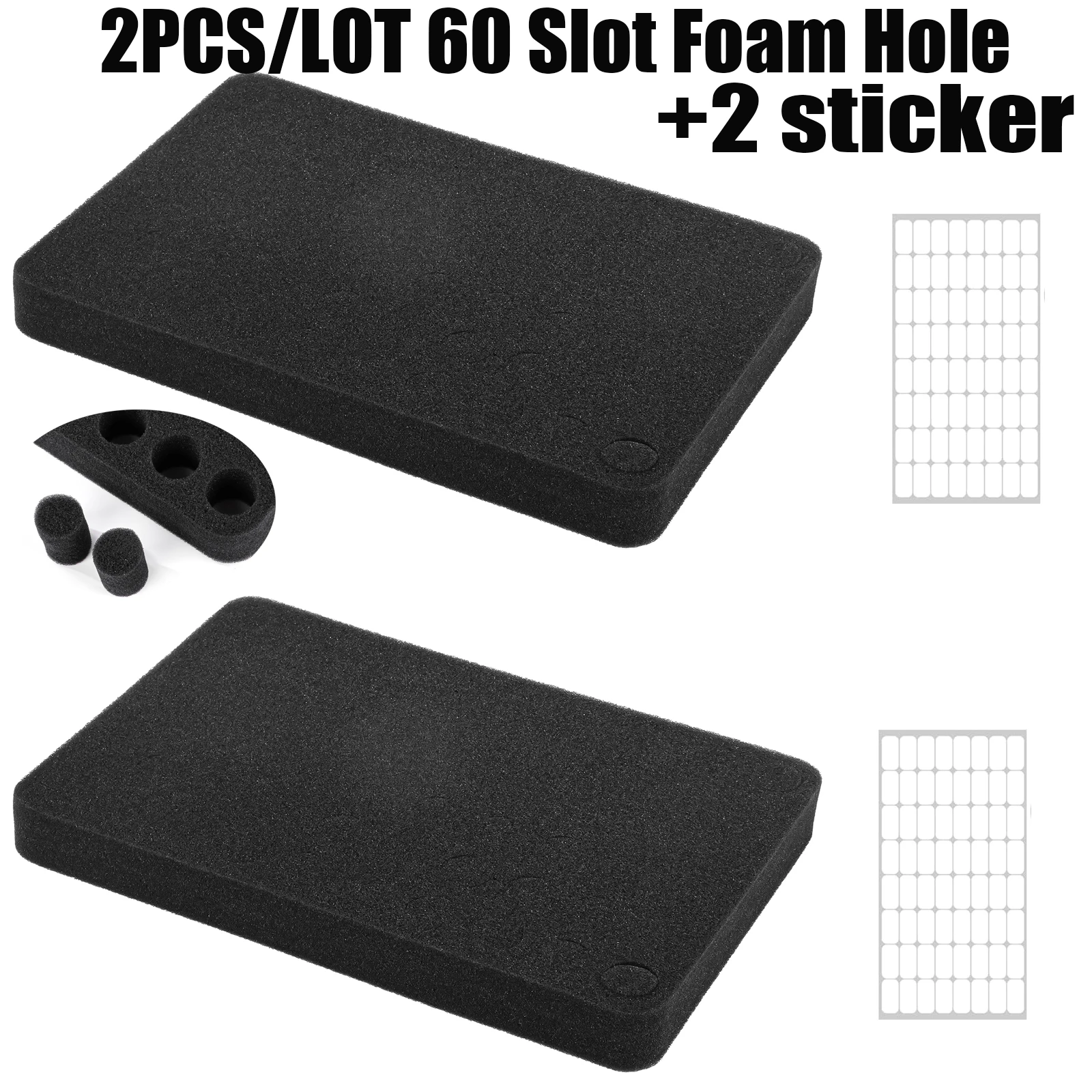 NEW SALE 2PCS 60 Slot 120 Foam Pad Removable Bottom Divider Holds 60 Bottle15 Ml/10ml Bottles Of Nail PolishOr Essential Oil