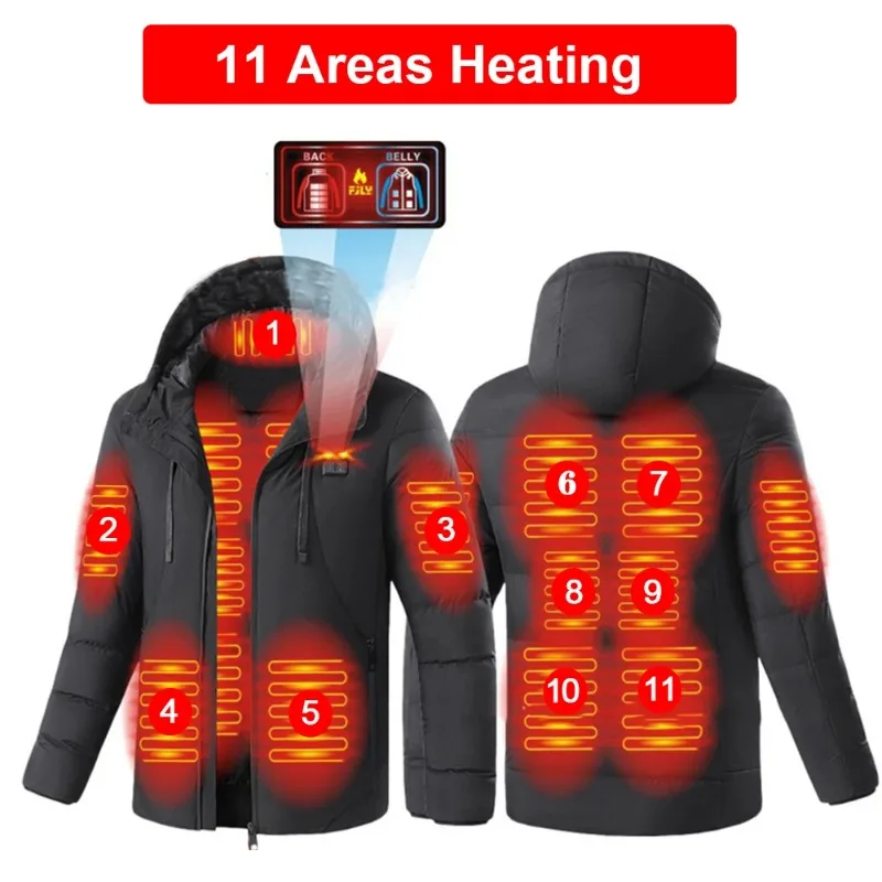 11 Areas Heated Jacket Mens Jacket Waterproof Heating Jacket Men Warm Winter Jackets For Men Parkas Coat Tactical